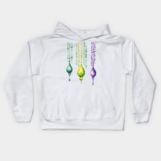 Mardi Gras String of Beads Kids Hoodie